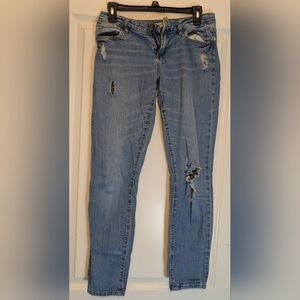 Blue Distressed Women's Jeans